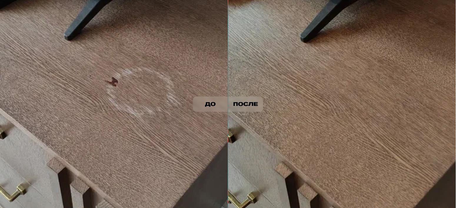 Restoration of a defect on the countertop, drawing the wood structure